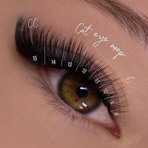 cat eye eyelash extensions mapping