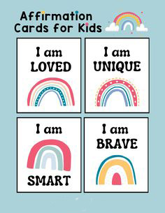 Affirmation Cards for Preschool Self-Care Activities